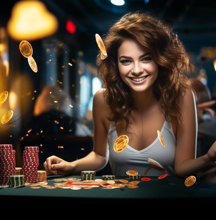 Meja Caribbean Stud Poker live dealer di studio 1xbet mobile